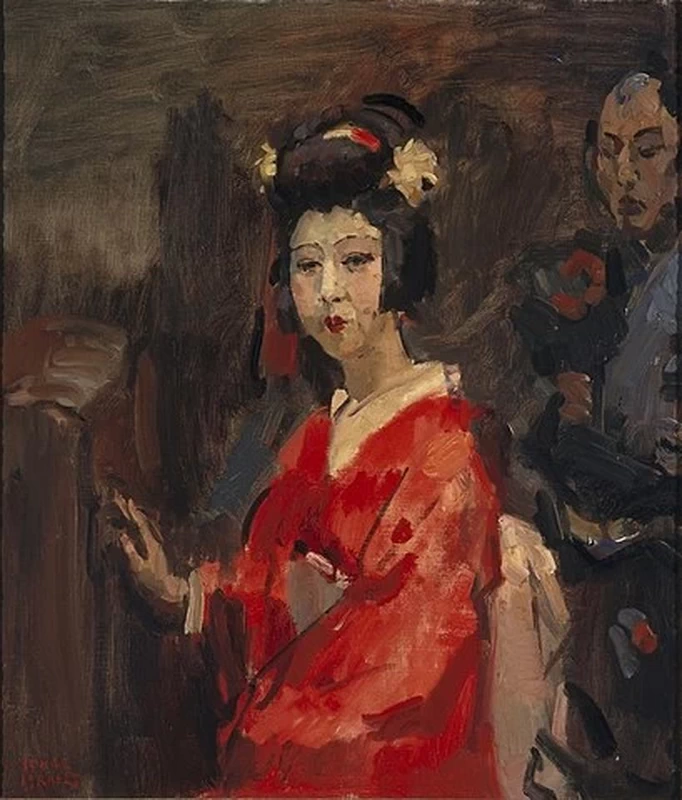 Isaac Israëls - 155, Signora giapponese in kimono rosso, Centraal Museum, Ultrecht